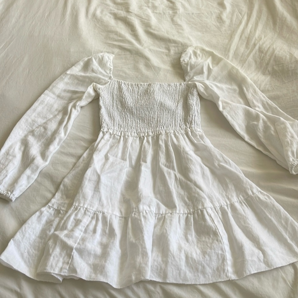 Aritzia Wilfred Tempest Linen Mini Dress